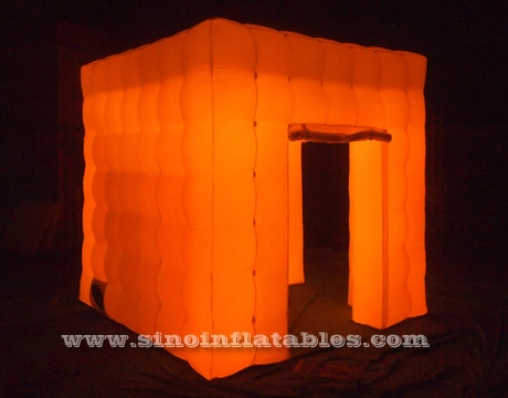 Cabine de fotos inflável led tubo de cubo portátil 8'x8' para eventos de casamento ou festas noturnas