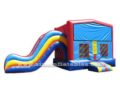 Casa de salto combo inflável comercial para crianças com grande slide N painéis removíveis