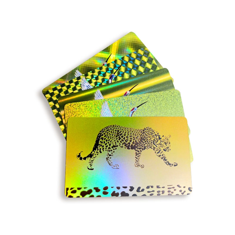 Cartão de visita RFID de plástico PVC arco-íris holograma para hotel