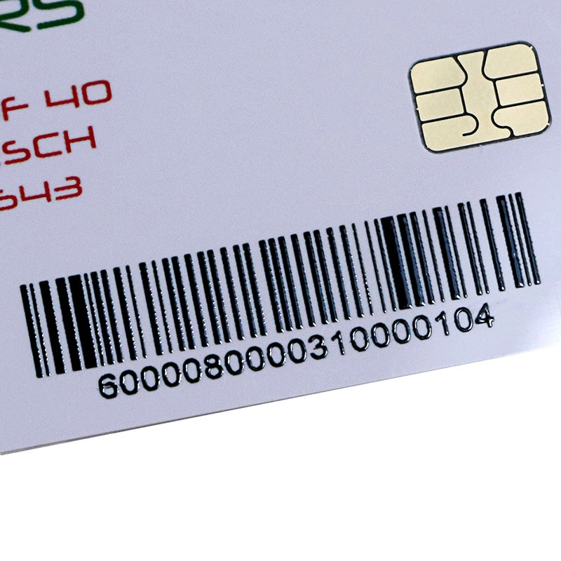 Cartões IC de contato ISO7816 AT24c16 personalizados com código de barras