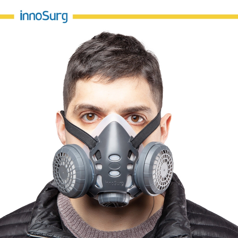 Meia máscara de respirador para partículas e poeira transportadas pelo ar