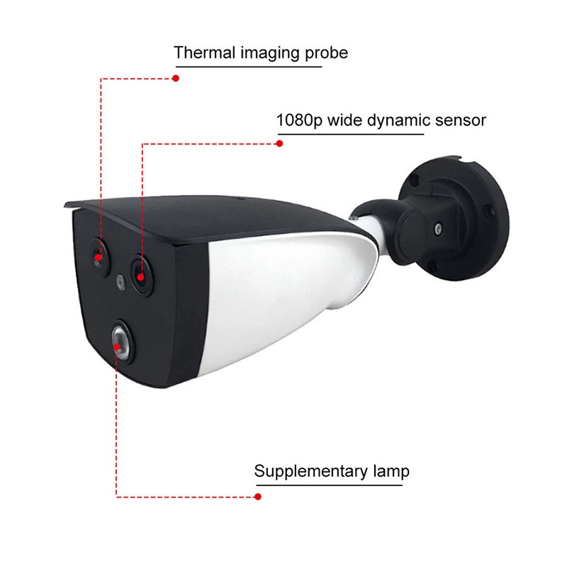 Câmera de imagem térmica binocular AI sem contato Solução de sistema de medição de temperatura e triagem de febre biespectro óptico