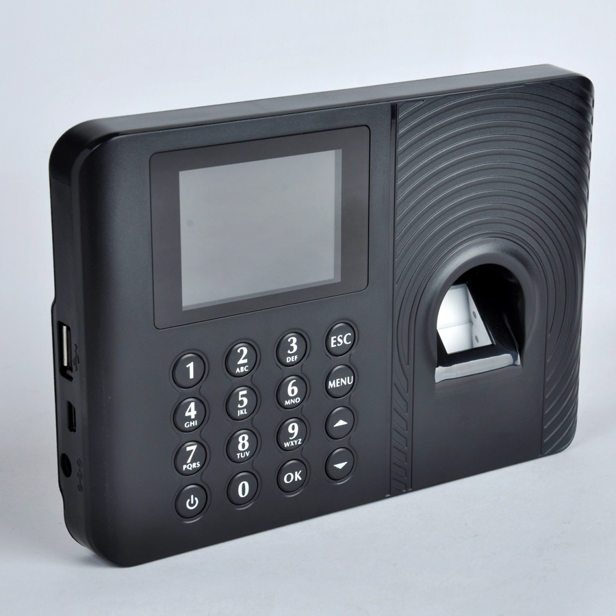 Relógio de ponto biométrico com impressão digital com porta USB e sistema de autoatendimento