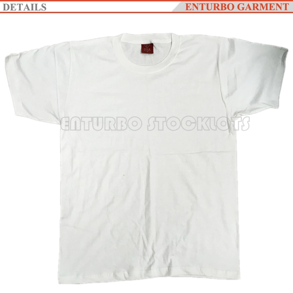T-shirt de manga curta de algodão de cor branca masculina