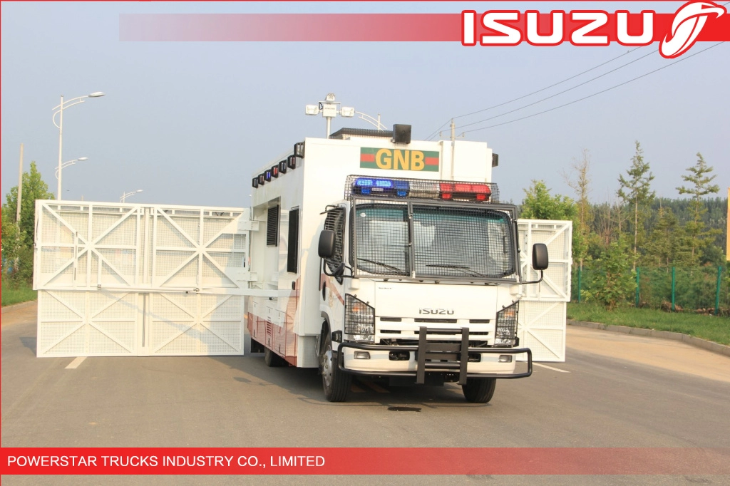 Caminhão de oficina da polícia de Isuzu com guarda para emergência