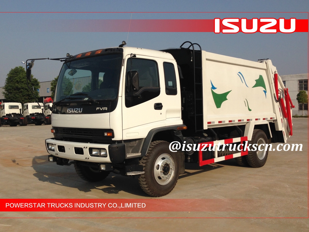 Veículos compactadores de lixo japonês Isuzu feitos sob encomenda 12Cubic FVR da Líbia