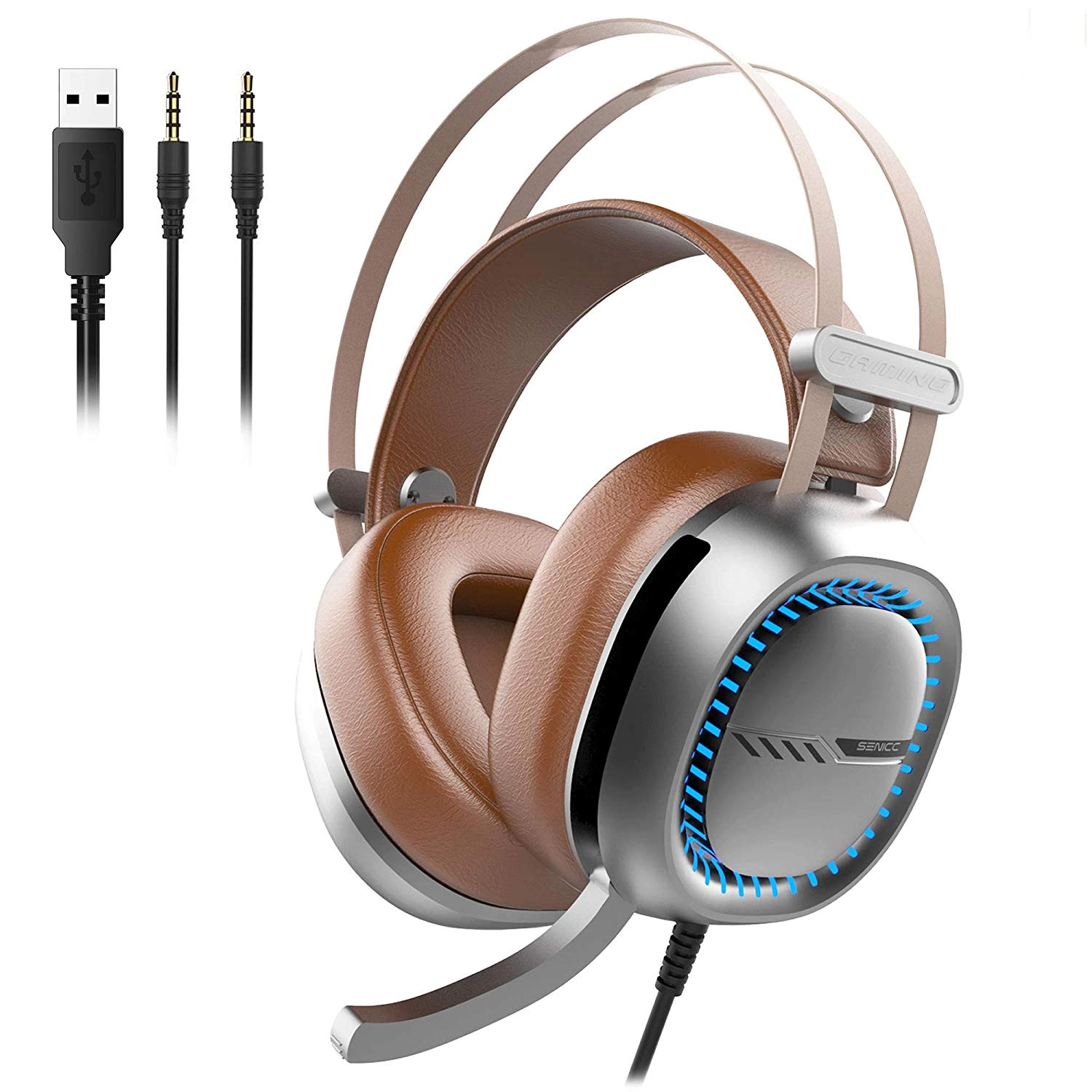 Somic W245 fone de ouvido estéreo para jogos 40mm alto-falante 3.5mm + plug USB grande almofada de ouvido com luz LED OEM/ODM