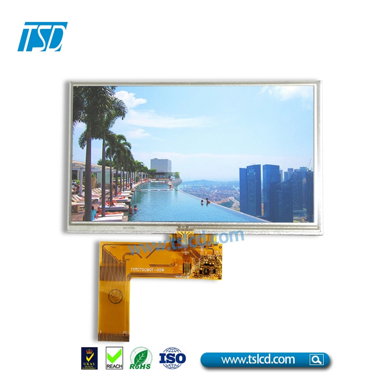 Tela LCD de 50 pinos 7 "800X480 TFT com interface RGB de 24 bits