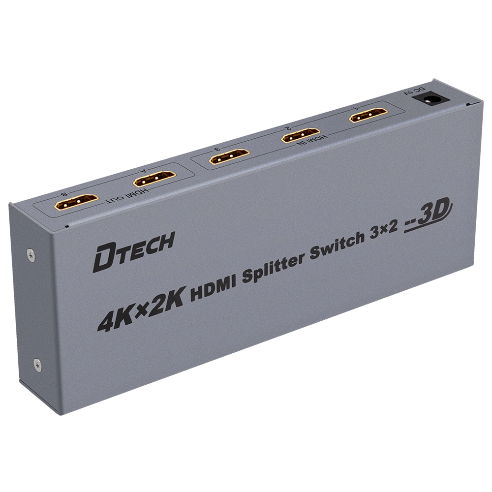 Interruptor divisor HDMI DTECH DT-7432 4K 3 para 2