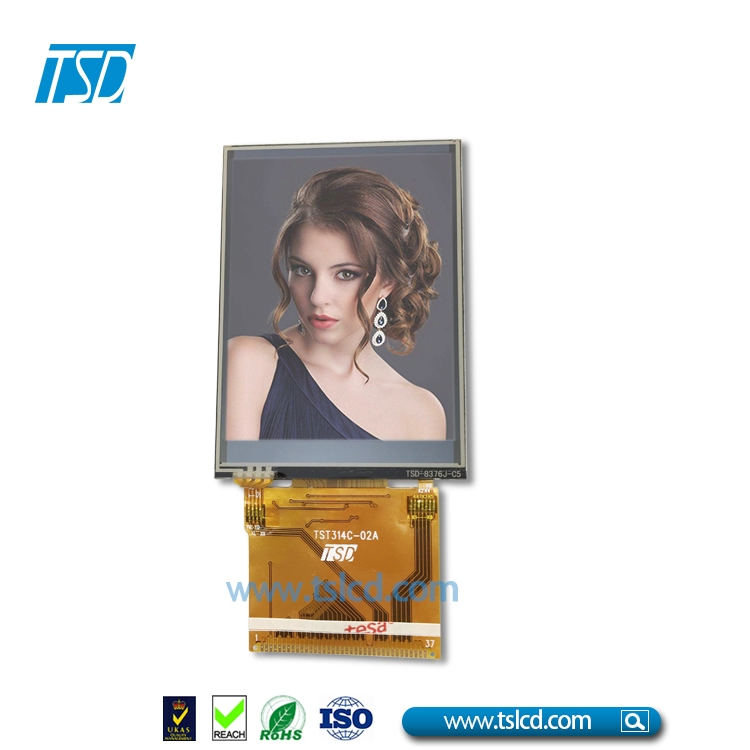 Tela LCD TFT colorida de 3,2 polegadas 240 x 320 com painel de toque resistivo
