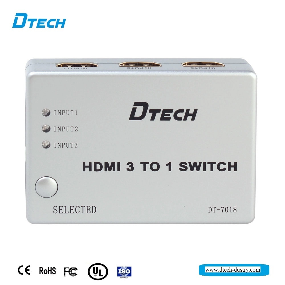 DTECH DT-7018 3 em 1 saída HDMI SWITCH suporta 1080p e 3D