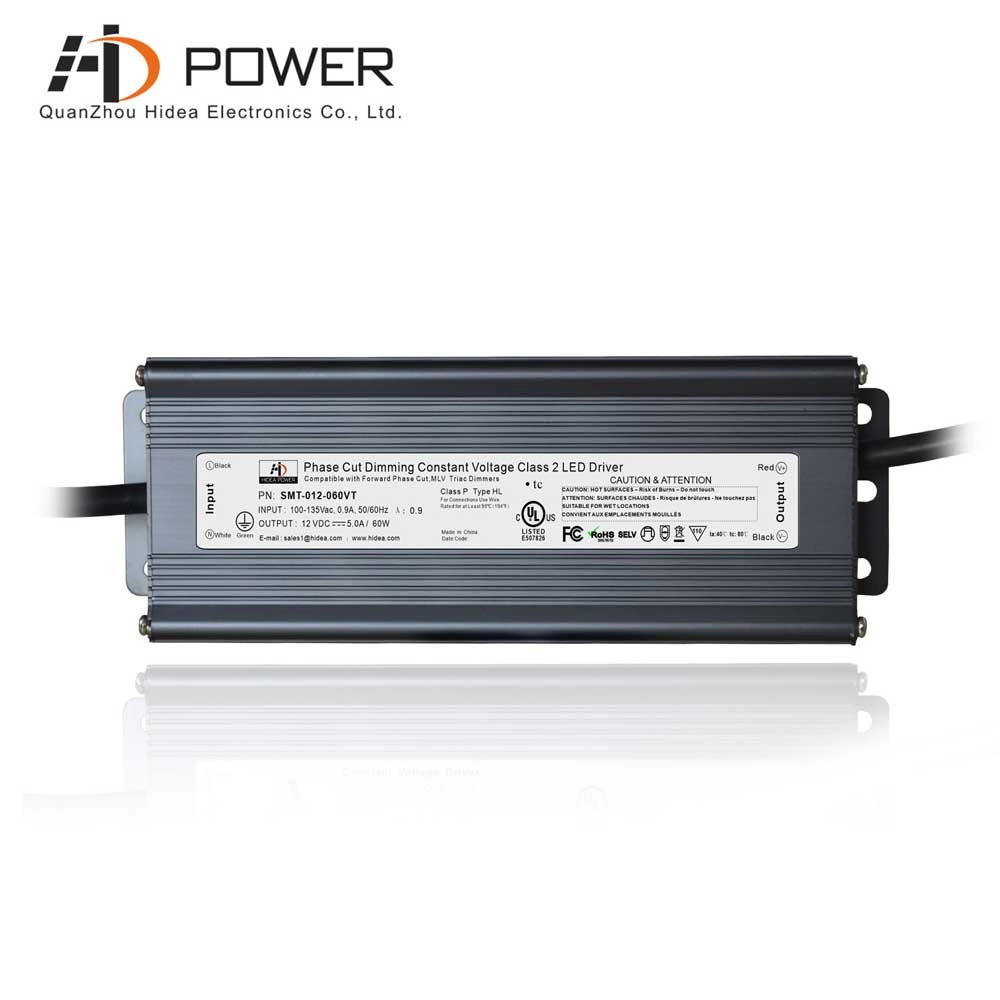 Driver de luz de painel LED à prova d'água IP67 12v 60w Triac regulável LED de tensão constante