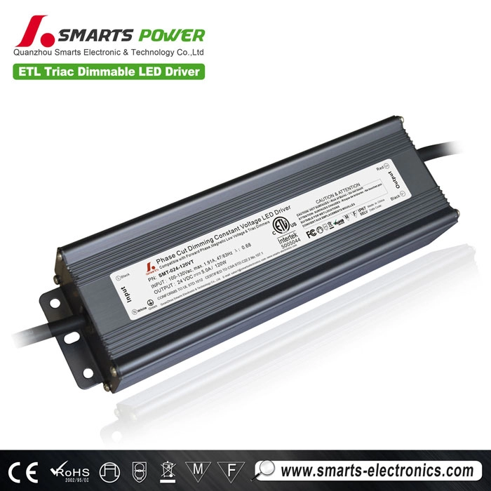 Driver de LED regulável triac de alta potência 24v 120w para lâmpada externa