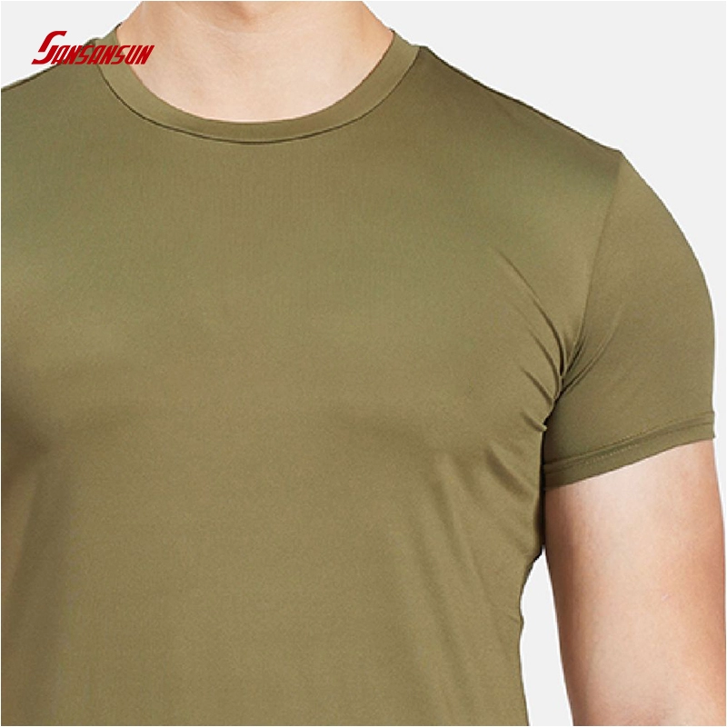 Camiseta esportiva de secagem rápida masculina manga curta verão casual algodão plus size