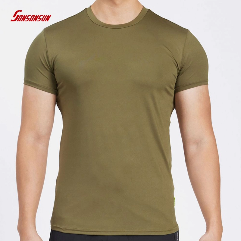 Camiseta esportiva de secagem rápida masculina manga curta verão casual algodão plus size