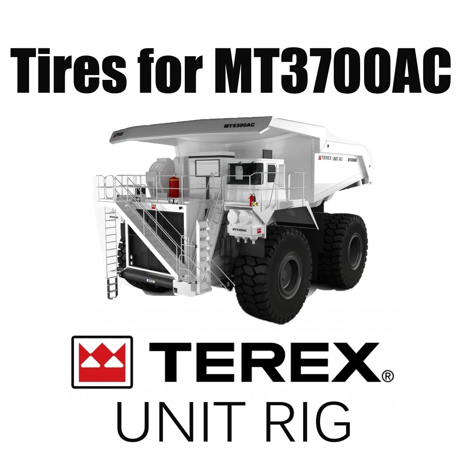 Caminhão de transporte MT3700 AC equipado com pneus de mineração 37.00R57 e pneus de terraplenagem