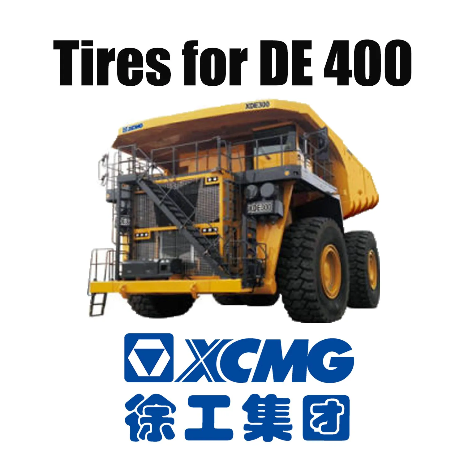Os maiores pneus off-the-road 59/80R63 montados em caminhões OTR XCMG DE400