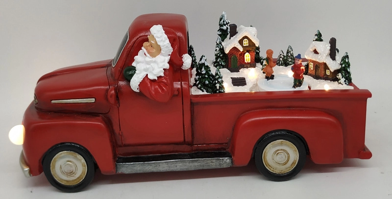 Carro de Papai Noel de LED com as crianças se movendo