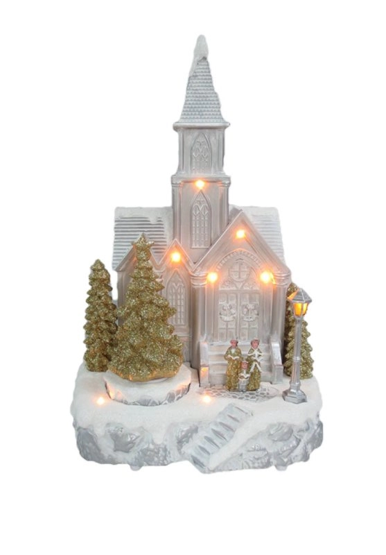 Igreja de Natal de LED com árvore de Natal em movimento