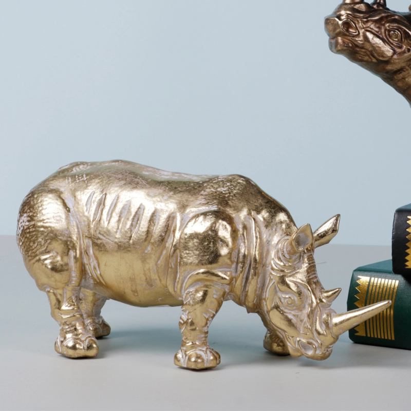 Decoração de casa moderna estátuas de rinoceronte decoração em resina