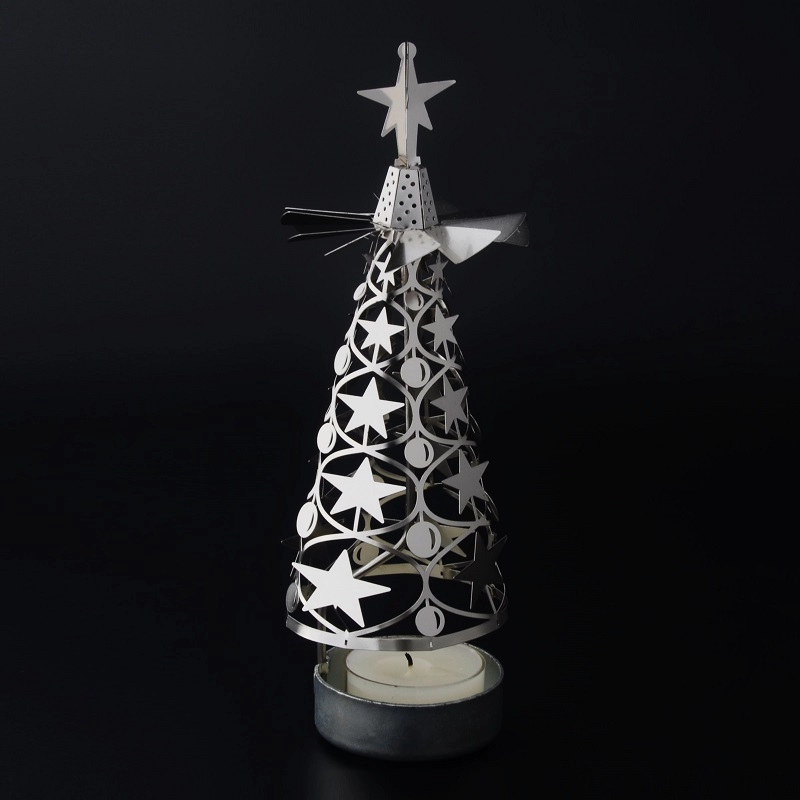 Castiçal giratório em forma de cone para decoração de natal