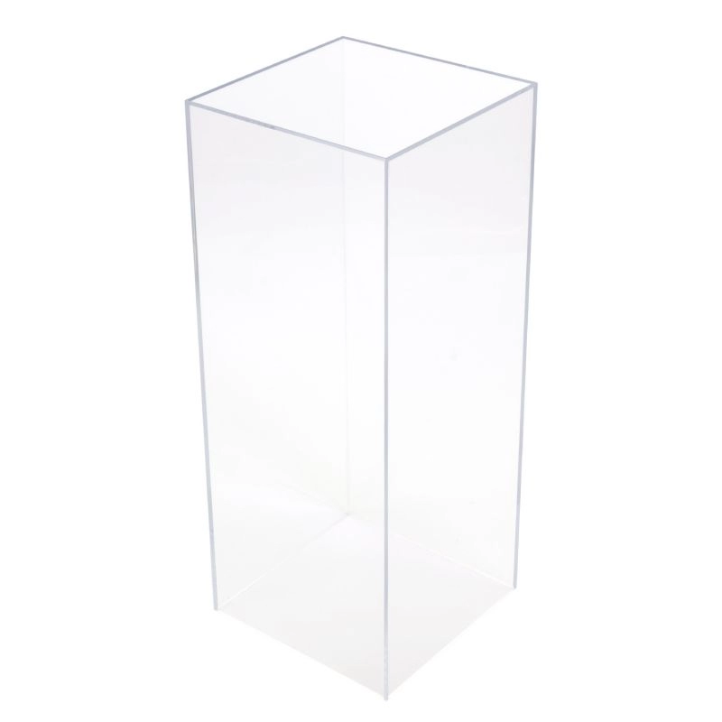Rodapé de pedestais de piso quadrado de acrílico transparente