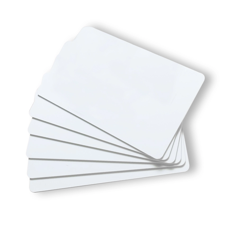 Cartão inteligente rfid de PVC branco 13,56 MHz em branco cr80