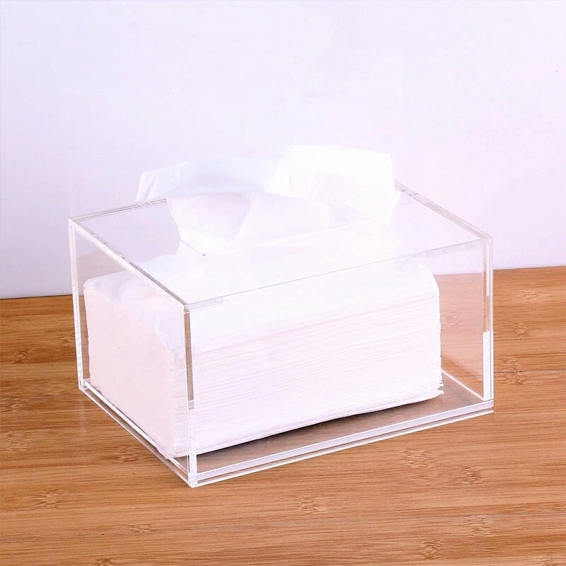 Caixa de tecido acrílico transparente para escritório personalizado