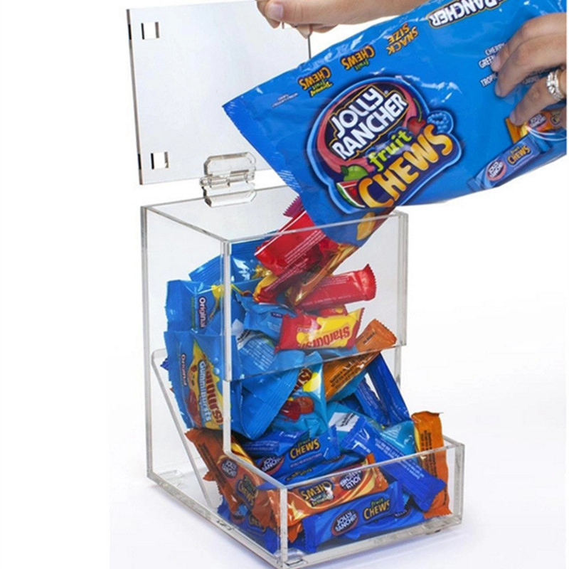 Caixa de doces em acrílico transparente com tampa