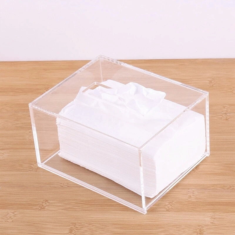 Caixa de tecido acrílico transparente para escritório personalizado