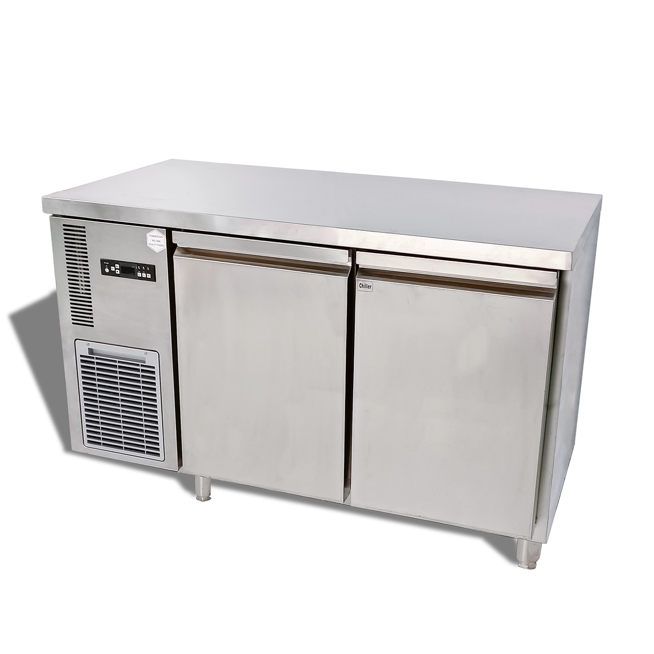 Refrigerador comercial sob balcão de aço inoxidável 2 portas resfriador de mesa de trabalho