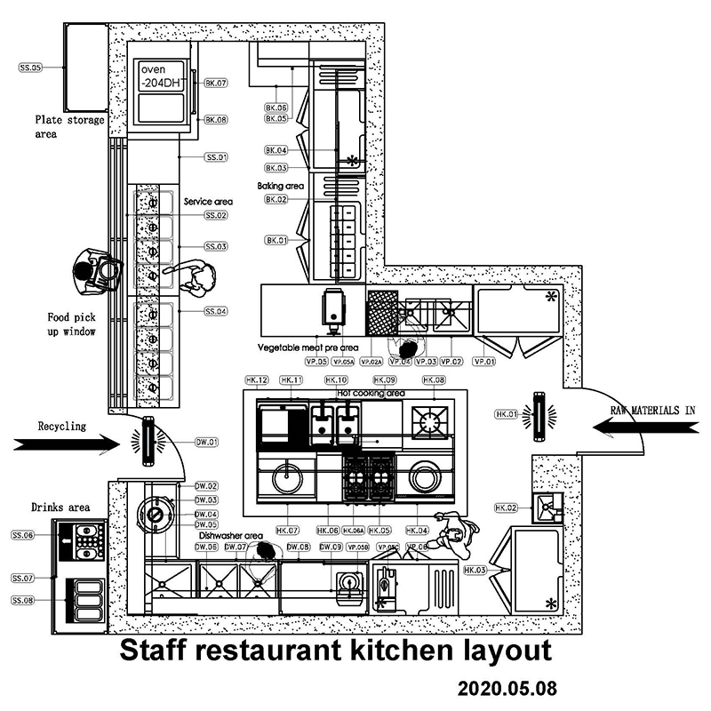 Solução de uma paragem de equipamento de cozinha de restaurante de hotel comercial industrial