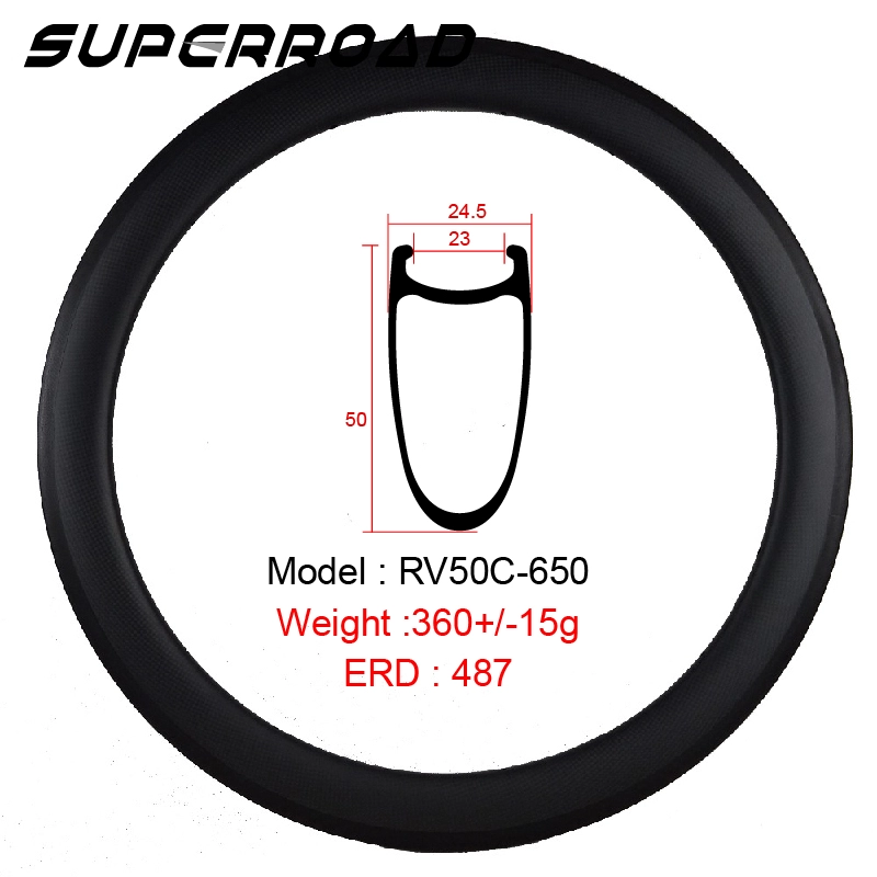 Bicicleta de carbono clincher profundo com 23 mm de largura e 50 mm aro 650C