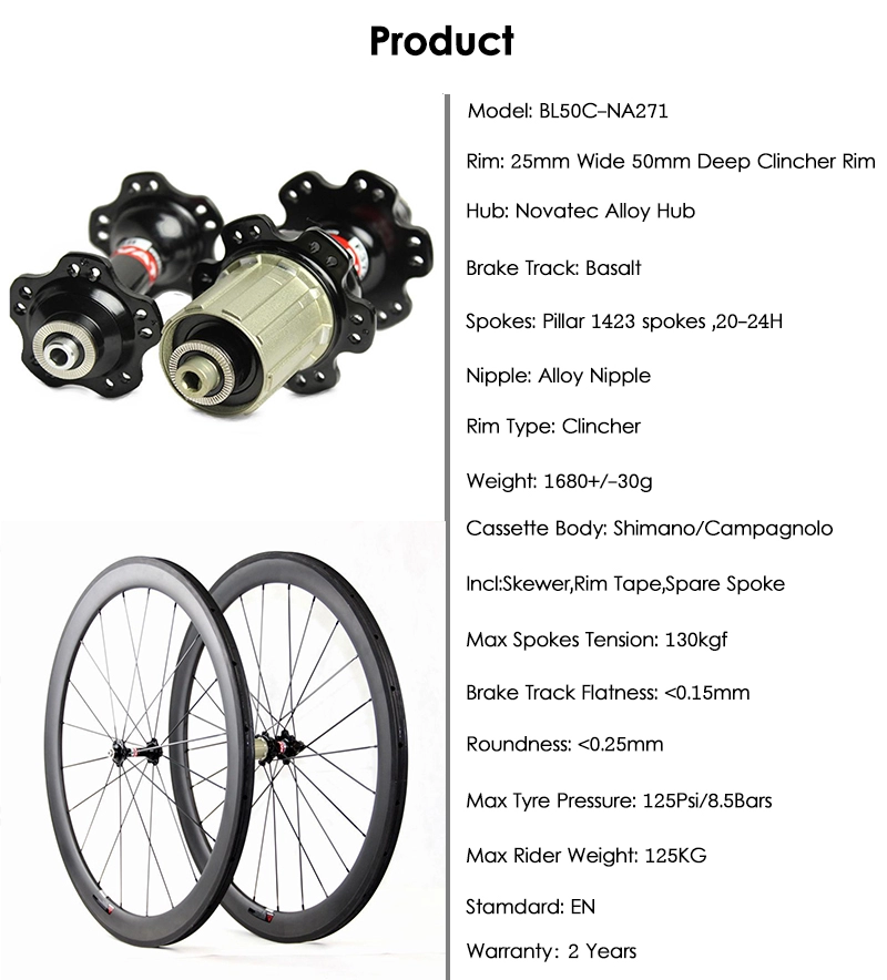 Rodas de bicicleta de estrada de carbono de 25 mm