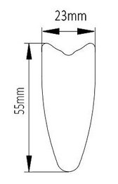 perfil de aro de roda de carbono com cinco raios