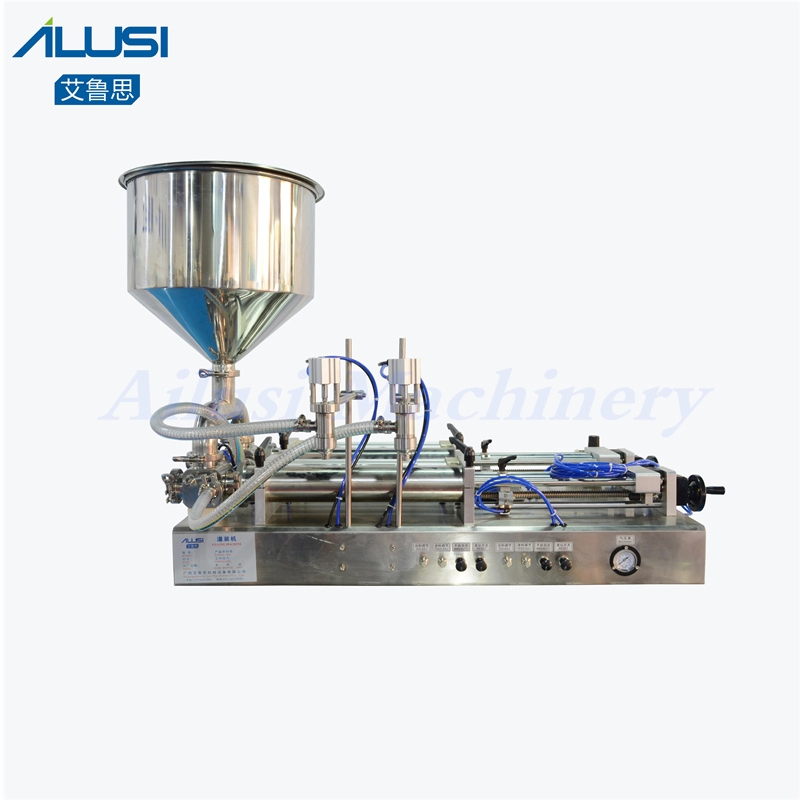 Máquina de enchimento de líquido de pistão horizontal de dois bicos