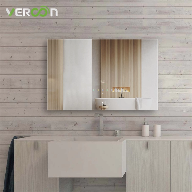 Espelho de banheiro inteligente com várias funções android os 11 smart tv retângulo grande 1200*800mm