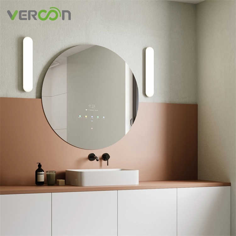 10,1" espelho esperto do banheiro da tevê de Android redondo com tela táctil impermeável da tevê