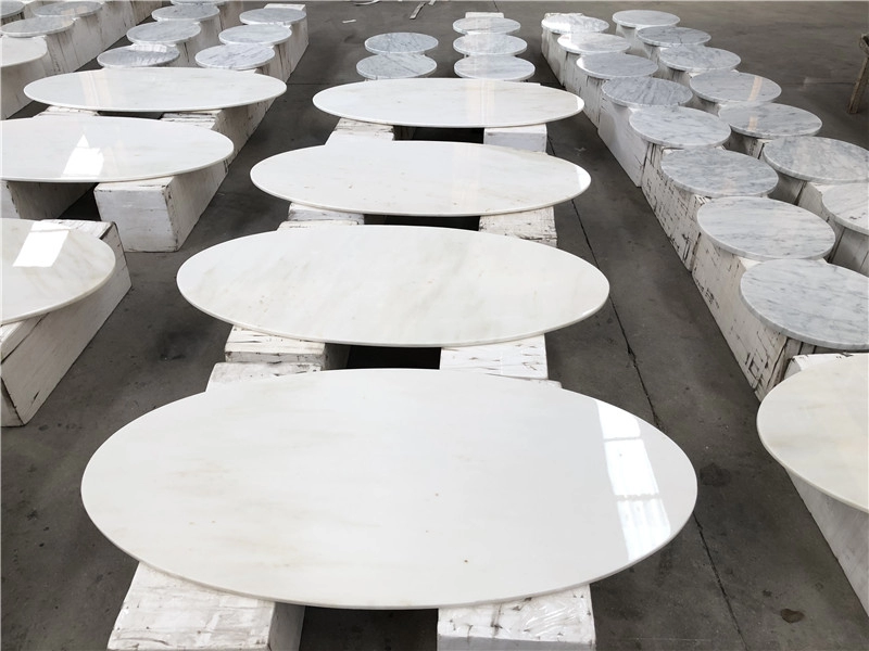 Mesa de centro de mesa de chá de mármore branco natural