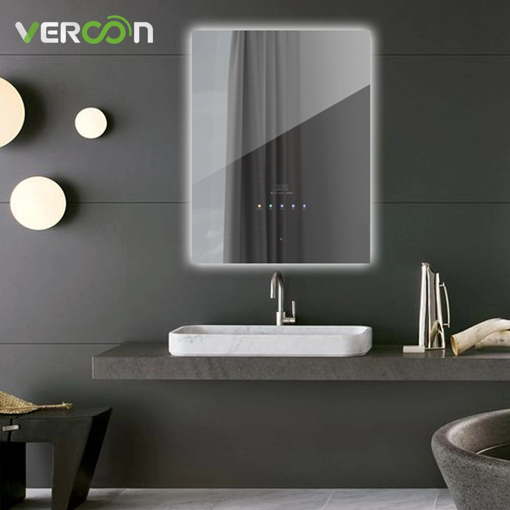 Espelho de banheiro com tela de toque à prova d'água IP65 regulável LED iluminado