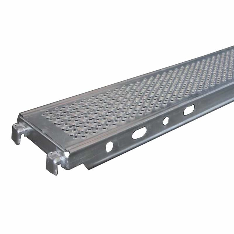 Deck de aço tipo europeu, 320 mm de largura, para andaimes redondos em U-ledger