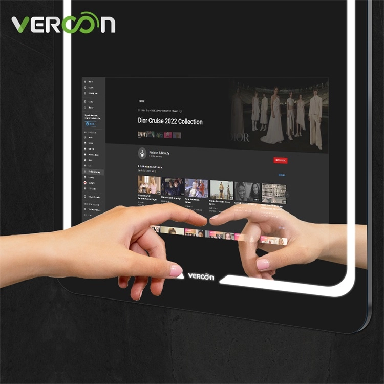 Vercon Espejos Inteligentes Android Touch Screen Espelho de banheiro inteligente Tv Magic Mirror in Estate