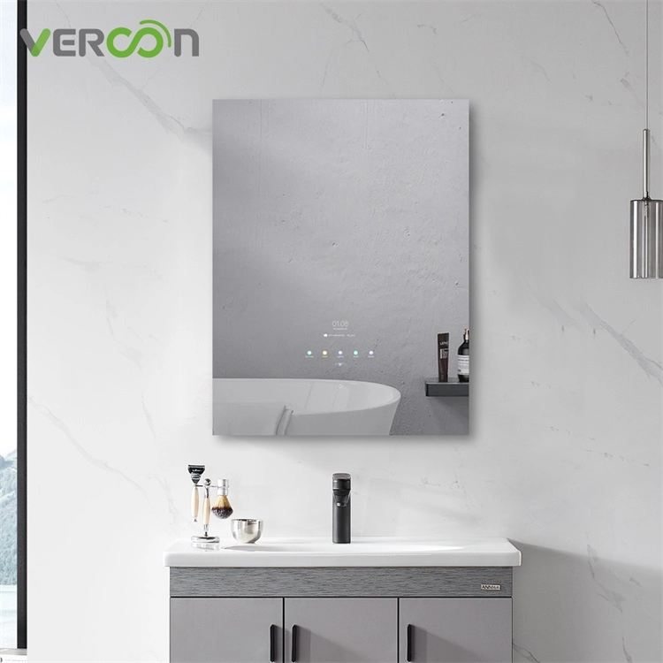 Espelho de banheiro LED inteligente anti-embaçante à prova d'água de 30 "retângulo retroiluminado