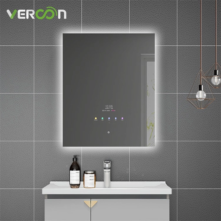 Espelho de banheiro LED inteligente anti-embaçante à prova d'água de 30 "retângulo retroiluminado