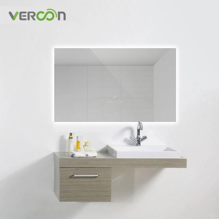Novo espelho de banho inteligente retroiluminado europeu americano com tela de toque de 10,1 polegadas espelho mágico TV para imóveis