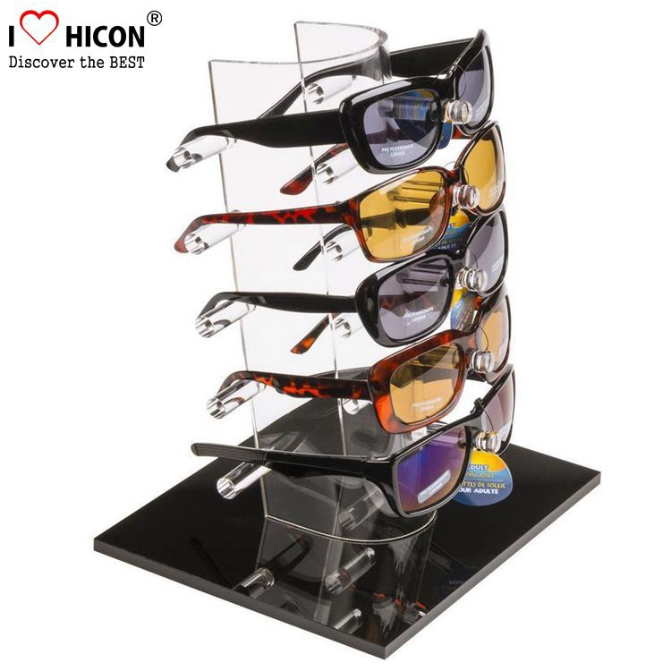 Suporte de exibição de óculos de sol acrílico transparente para balcão popular