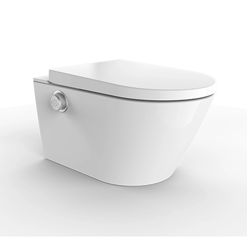 Instalação inteligente de sanita de duche com cisterna de armário branca