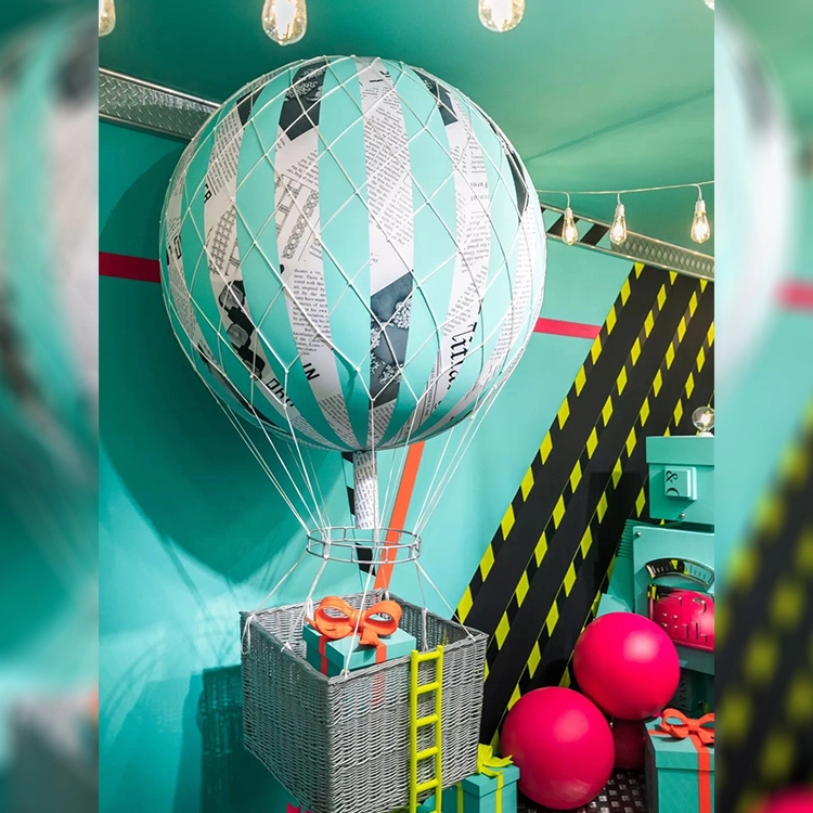 Adereços de exibição de janela de balões de ar quente de cor de venda imperdível