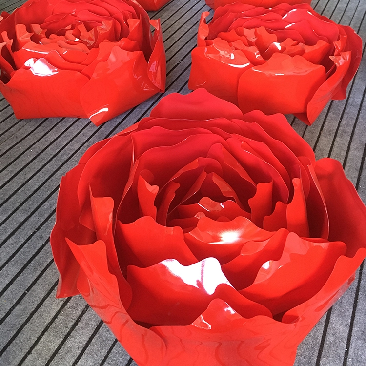 adereços de rosas decorativas de acrílico vermelho artificial