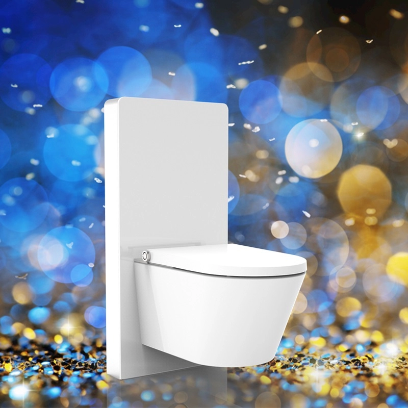 Inteligente DUSCH WC chuveiro bidé Assento de sanita branco bidé assento de sanita em Design sem aro